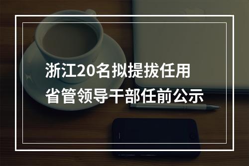 浙江20名拟提拔任用省管领导干部任前公示