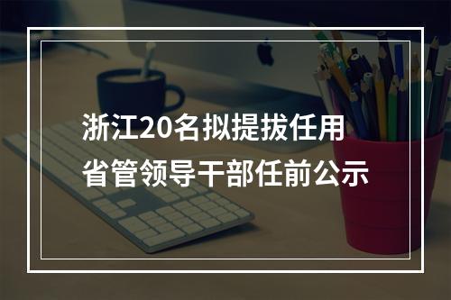 浙江20名拟提拔任用省管领导干部任前公示