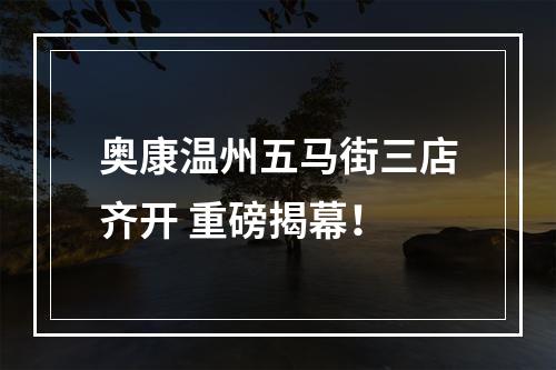 奥康温州五马街三店齐开 重磅揭幕！