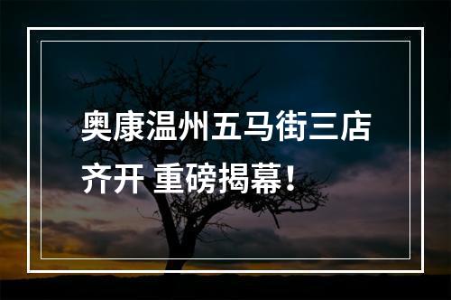 奥康温州五马街三店齐开 重磅揭幕！