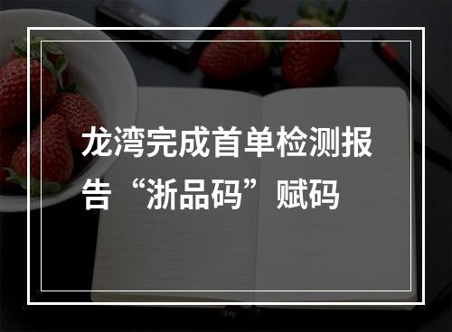 龙湾完成首单检测报告“浙品码”赋码