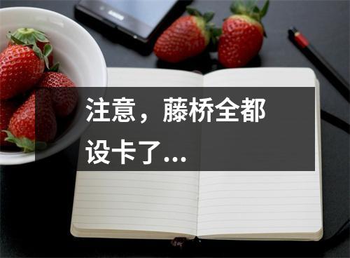 注意，藤桥全都设卡了...