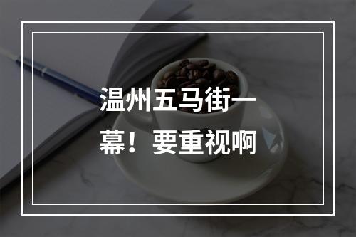 温州五马街一幕！要重视啊