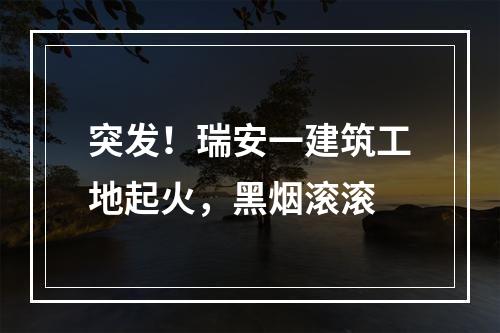 突发！瑞安一建筑工地起火，黑烟滚滚