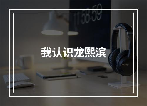 我认识龙熙滨
