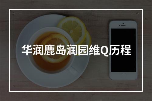 华润鹿岛润园维Q历程