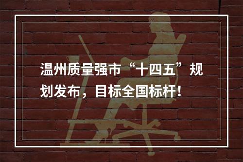 温州质量强市“十四五”规划发布，目标全国标杆！