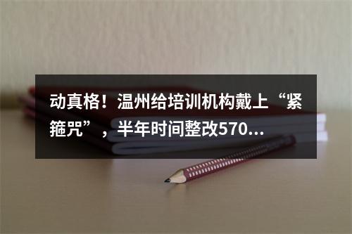 动真格！温州给培训机构戴上“紧箍咒”，半年时间整改570家！