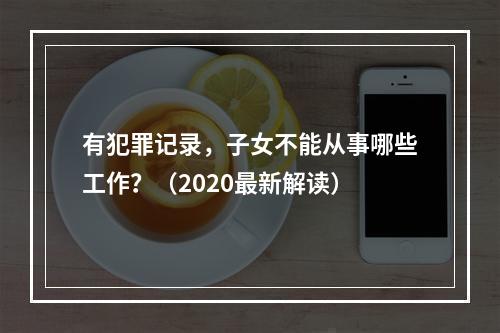 有犯罪记录，子女不能从事哪些工作？（2020最新解读）