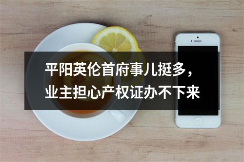 平阳英伦首府事儿挺多，业主担心产权证办不下来