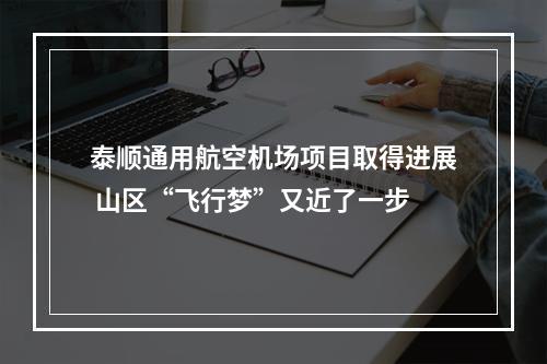 泰顺通用航空机场项目取得进展 山区“飞行梦”又近了一步