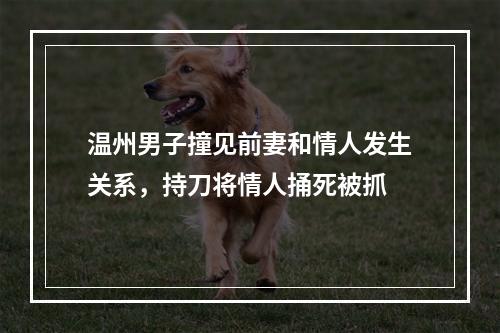 温州男子撞见前妻和情人发生关系，持刀将情人捅死被抓