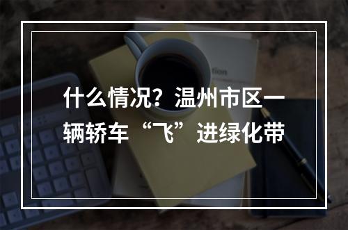 什么情况？温州市区一辆轿车“飞”进绿化带