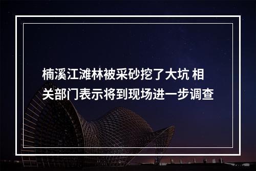 楠溪江滩林被采砂挖了大坑 相关部门表示将到现场进一步调查