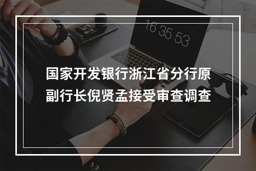国家开发银行浙江省分行原副行长倪贤孟接受审查调查