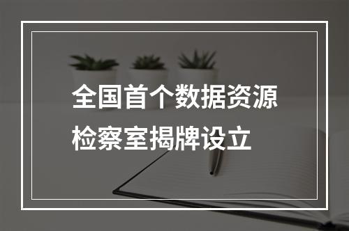 全国首个数据资源检察室揭牌设立