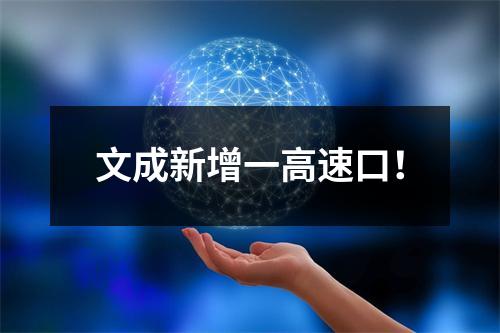 文成新增一高速口！