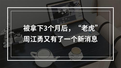 被拿下3个月后，“老虎”周江勇又有了一个新消息