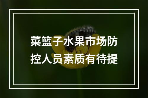 菜篮子水果市场防控人员素质有待提
