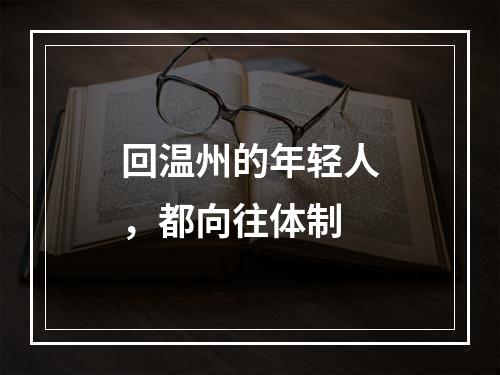 回温州的年轻人，都向往体制