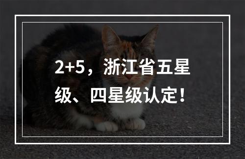 2+5，浙江省五星级、四星级认定！