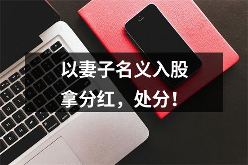 以妻子名义入股拿分红，处分！