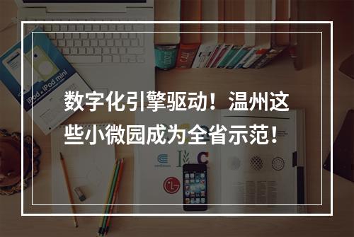 数字化引擎驱动！温州这些小微园成为全省示范！