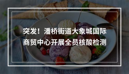 突发！潘桥街道大象城国际商贸中心开展全员核酸检测