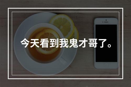 今天看到我鬼才哥了。