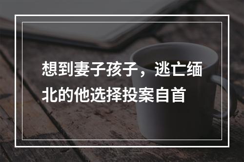 想到妻子孩子，逃亡缅北的他选择投案自首