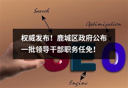 权威发布！鹿城区政府公布一批领导干部职务任免！