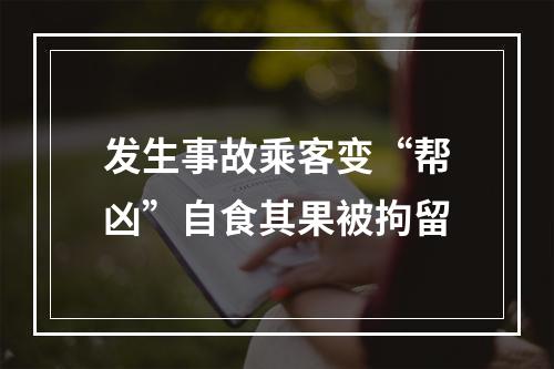 发生事故乘客变“帮凶”自食其果被拘留