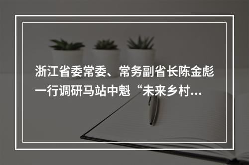浙江省委常委、常务副省长陈金彪一行调研马站中魁“未来乡村健康园”