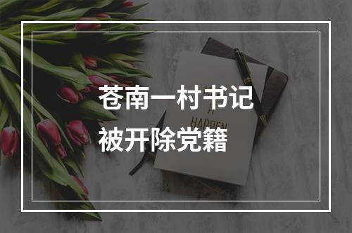 苍南一村书记被开除党籍