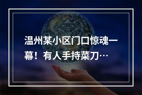 温州某小区门口惊魂一幕！有人手持菜刀…