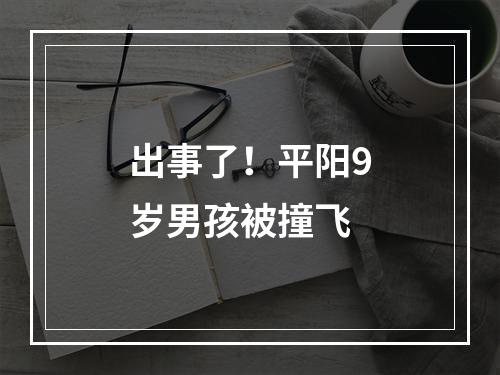出事了！平阳9岁男孩被撞飞