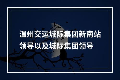 温州交运城际集团新南站领导以及城际集团领导