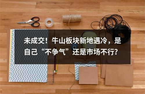 未成交！牛山板块新地遇冷，是自己“不争气”还是市场不行？