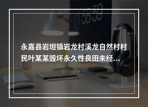 永嘉县岩坦镇岩龙村溪龙自然村村民叶某某毁坏永久性良田未经审批违章建房。