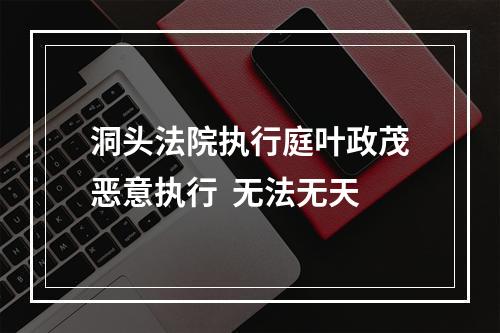 洞头法院执行庭叶政茂恶意执行  无法无天