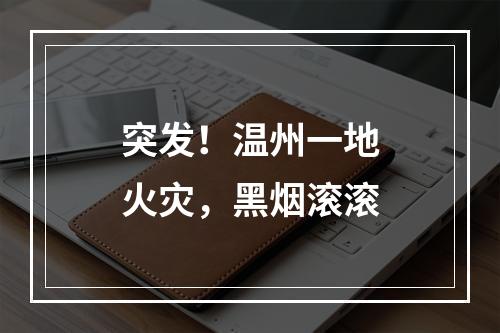 突发！温州一地火灾，黑烟滚滚