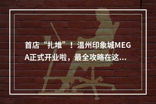 首店“扎堆”！温州印象城MEGA正式开业啦，最全攻略在这里