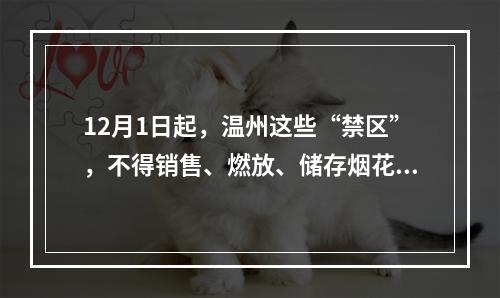 12月1日起，温州这些“禁区”，不得销售、燃放、储存烟花爆竹！