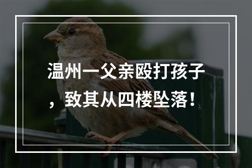 温州一父亲殴打孩子，致其从四楼坠落！