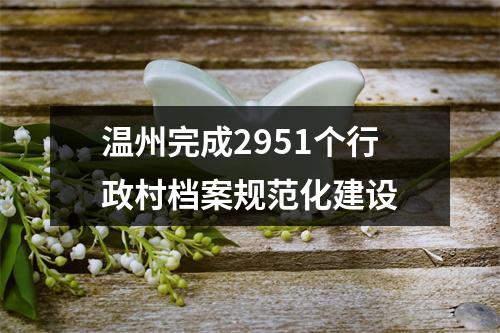 温州完成2951个行政村档案规范化建设