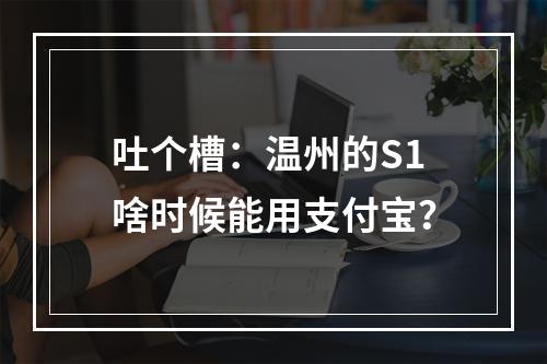 吐个槽：温州的S1啥时候能用支付宝？