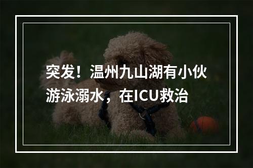 突发！温州九山湖有小伙游泳溺水，在ICU救治