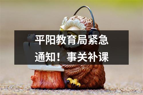 平阳教育局紧急通知！事关补课