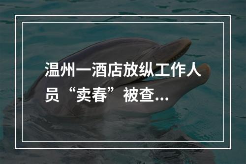 温州一酒店放纵工作人员“卖春”被查...