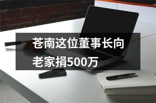 苍南这位董事长向老家捐500万